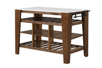 Alaroa - Kitchen Island - Marble & Rustic Brown Finish - Tony's Home Furnishings