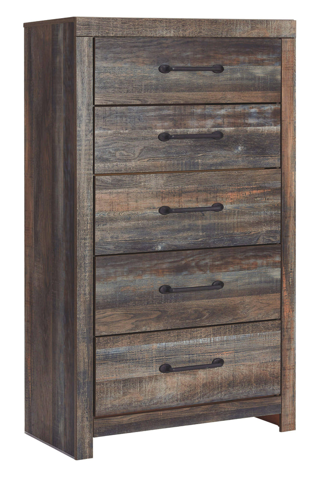 Drystan - Brown / Beige - Five Drawer Chest Ashley Furniture 