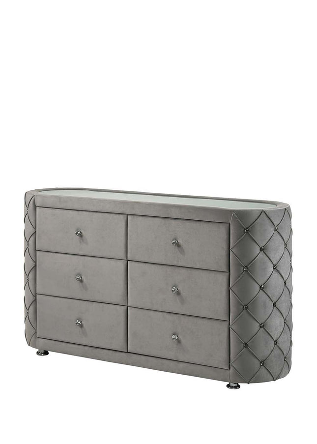 Perine - Dresser - Gray Velvet - Tony's Home Furnishings