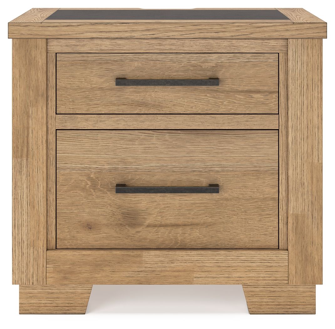 Galliden - Light Brown - Two Drawer Night Stand - Tony's Home Furnishings