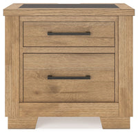 Thumbnail for Galliden - Light Brown - Two Drawer Night Stand - Tony's Home Furnishings