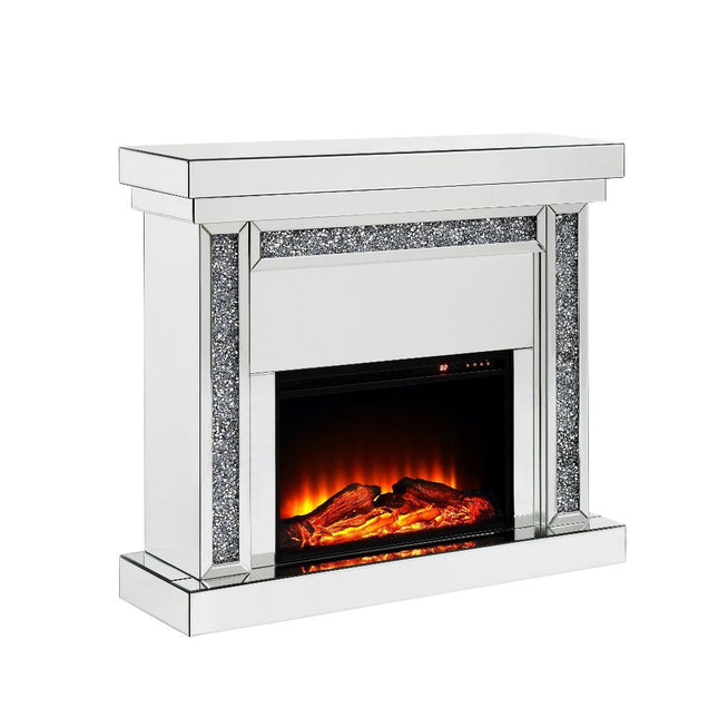 Noralie - Fireplace - Mirrored & Faux Diamonds - 42" - Tony's Home Furnishings