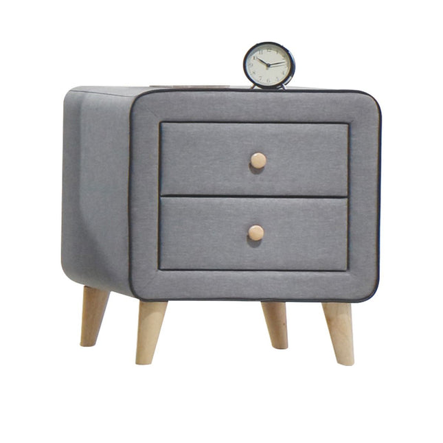 Valda - Nightstand - Light Gray Fabric - Tony's Home Furnishings