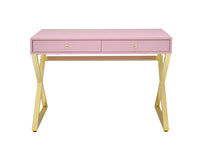 Thumbnail for Coleen - Vanity Desk - Pink & Gold Finish - 31