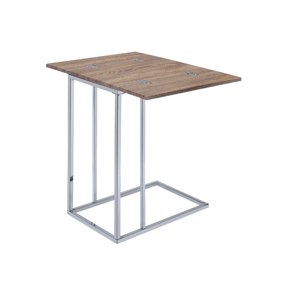 Danson - Accent Table - Weathered Oak & Chrome - Tony's Home Furnishings