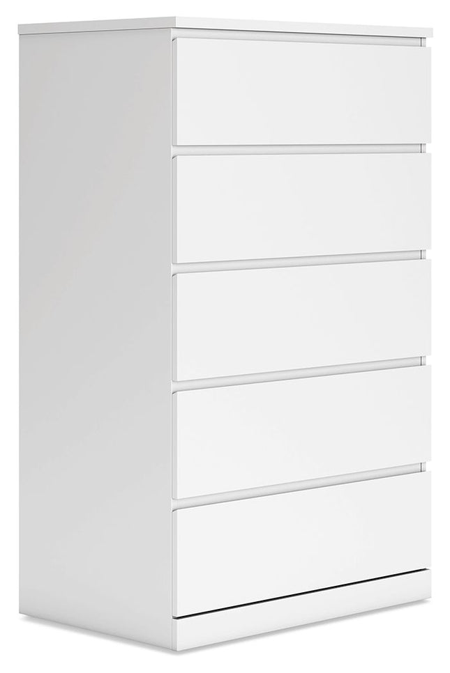 Onita - White - Five Drawer Chest - Tony's Home Furnishings