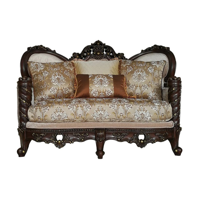 Devayne - Loveseat - Fabric & Dark Walnut - Tony's Home Furnishings