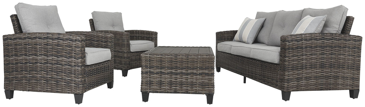 Cloverbrooke - Gray - Sofa, Chairs, Table Set (Set of 4) - Tony's Home Furnishings