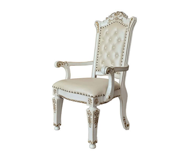 Vendom - Dining Chair (Set of 2) - PU & Antique Pearl Finish - Tony's Home Furnishings