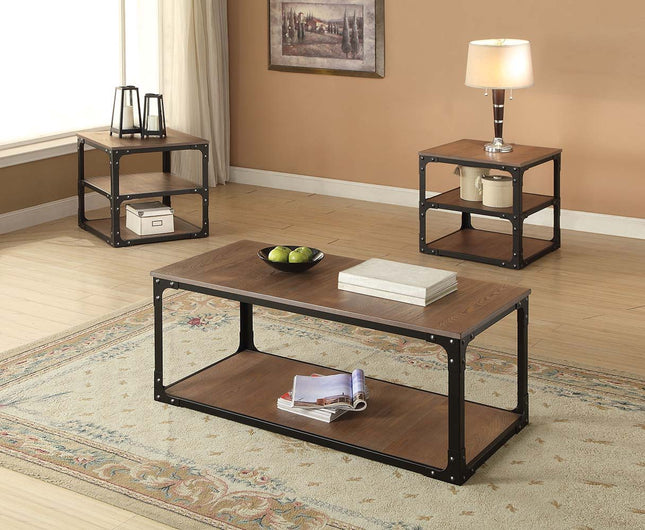 Kenton - End Table - Oak & Black - Tony's Home Furnishings