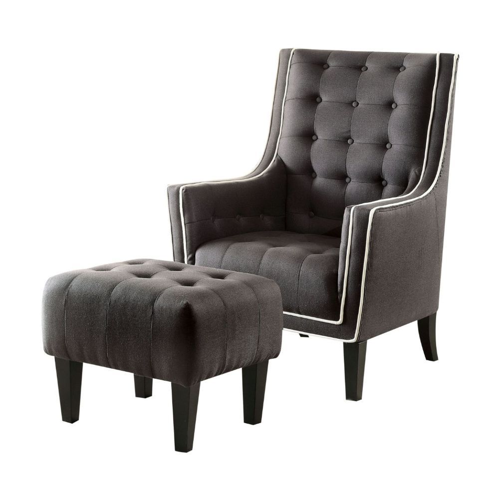 Ophelia - Accent Chair - Black Linen - Tony's Home Furnishings