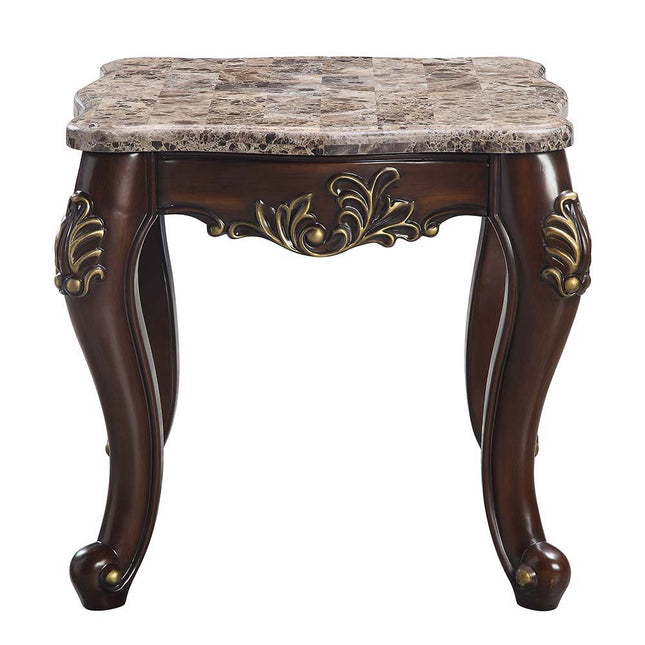 Ragnar - End Table - Marble Top & Cherry Finish - Tony's Home Furnishings