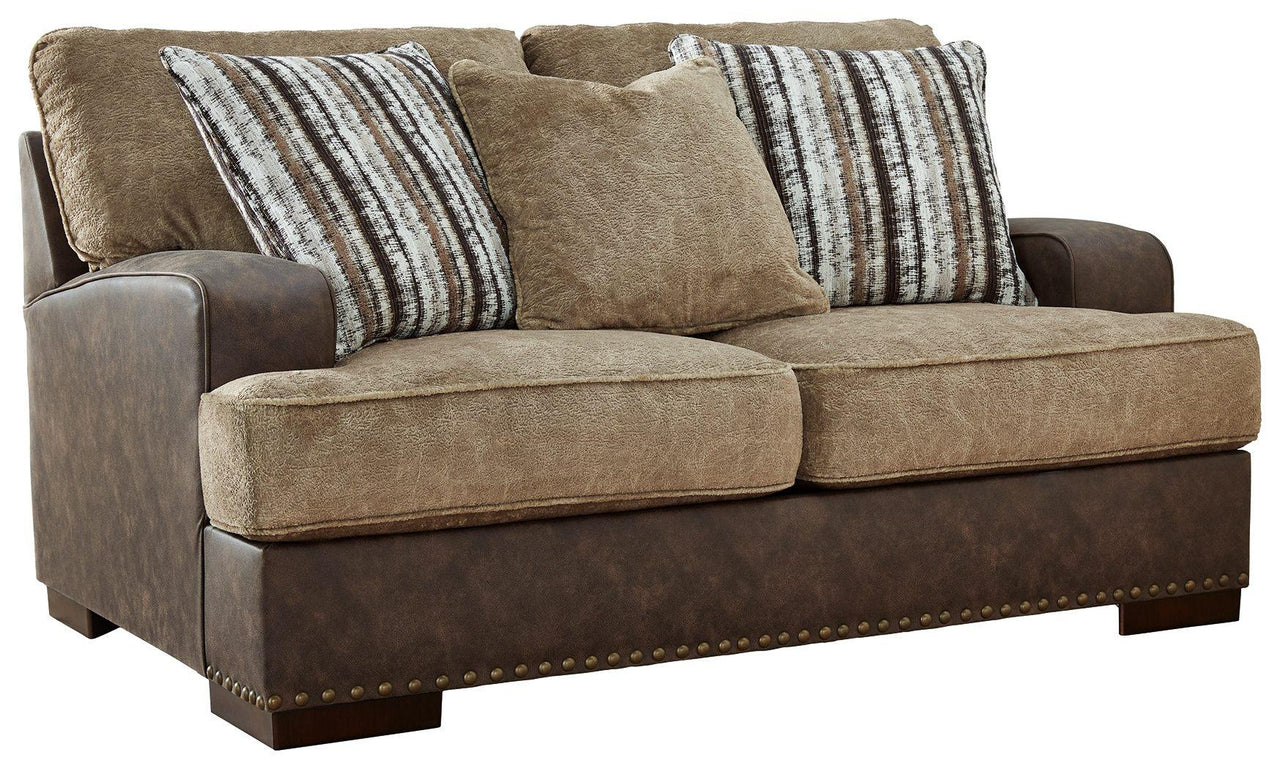 Alesbury - Chocolate - Loveseat Tony's Home Furnishings Furniture. Beds. Dressers. Sofas.