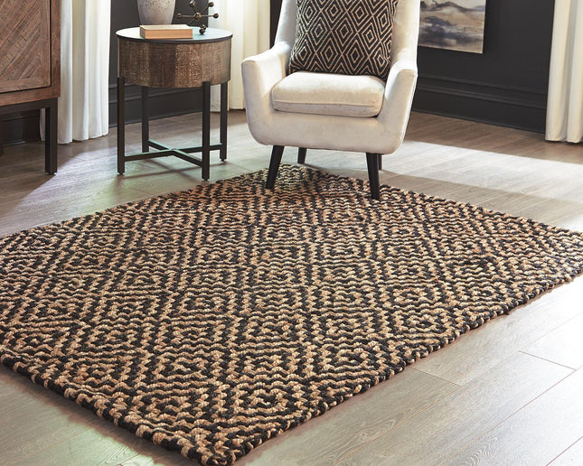 Broox - Natural / Black - Medium Rug Ashley Furniture 