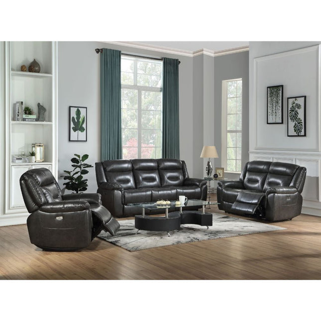 Imogen - Sofa - Gray Leather-Aire - Tony's Home Furnishings