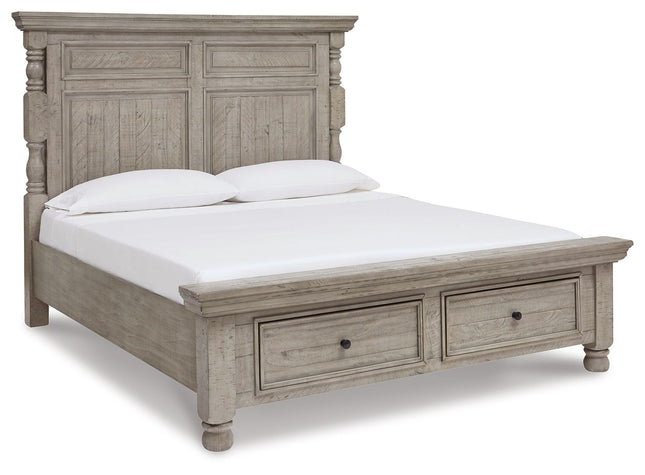 Harrastone - Gray - California King Panel Bed - Tony's Home Furnishings