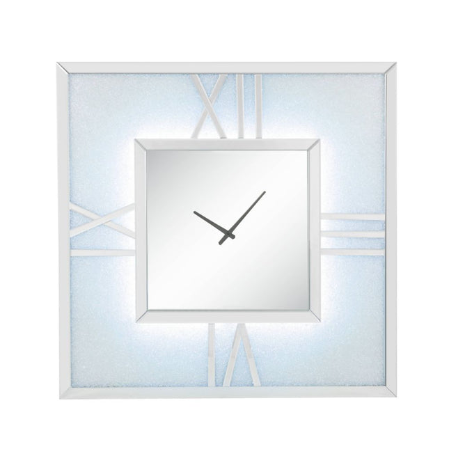 Noralie - Wall Clock - Mirrored & Faux Diamonds - 40" - Tony's Home Furnishings