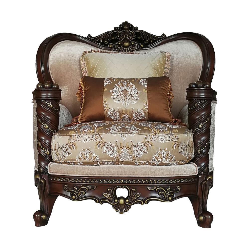 Devayne - Chair - Fabric & Dark Walnut - Tony's Home Furnishings