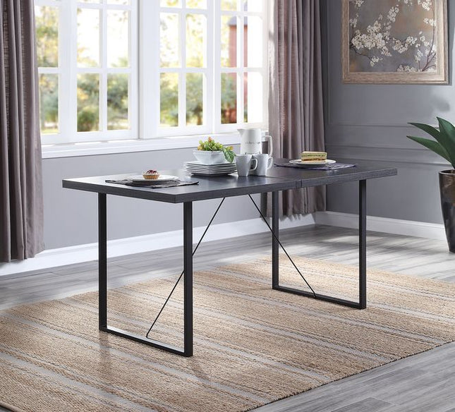 Nakula - Dining Table - Gray Oak & Black Finish - Tony's Home Furnishings