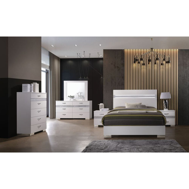 Naima II - Nightstand - White High Gloss - Tony's Home Furnishings