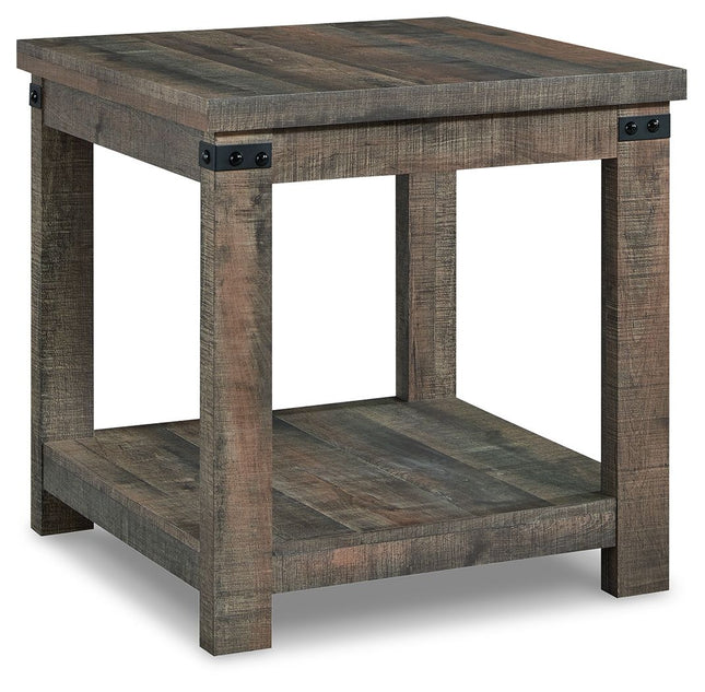 Hollum - Rustic Brown - Square End Table Signature Design by Ashley® 