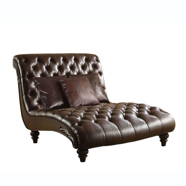 Anondale - Chaise - 2-Tone Brown PU - Tony's Home Furnishings