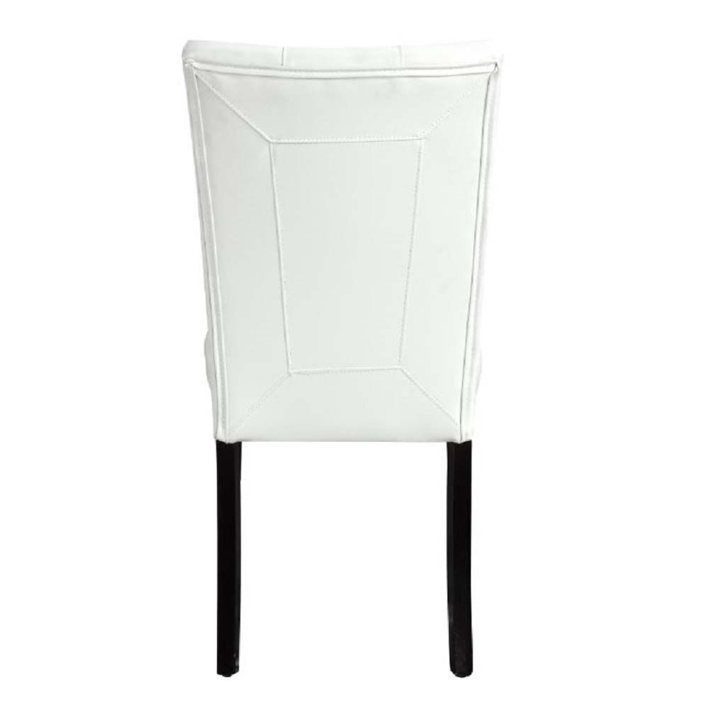 Hussein - Side Chair (Set of 2) - White PU & Black Finish - Tony's Home Furnishings