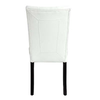 Thumbnail for Hussein - Side Chair (Set of 2) - White PU & Black Finish - Tony's Home Furnishings