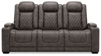 Thumbnail for Hyllmont - Gray - Pwr Rec Sofa With Adj Headrest