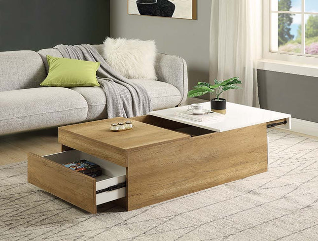 Aafje - Coffee Table - Oak & White Finish - Tony's Home Furnishings