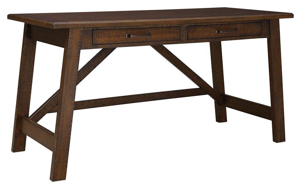 Baldridge - Rustic Brown - Home Office Large Leg Desk Tony's Home Furnishings Furniture. Beds. Dressers. Sofas.