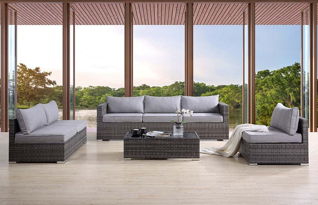 Sheffield - Patio Set - Gray Fabric & Gray Finish - Tony's Home Furnishings