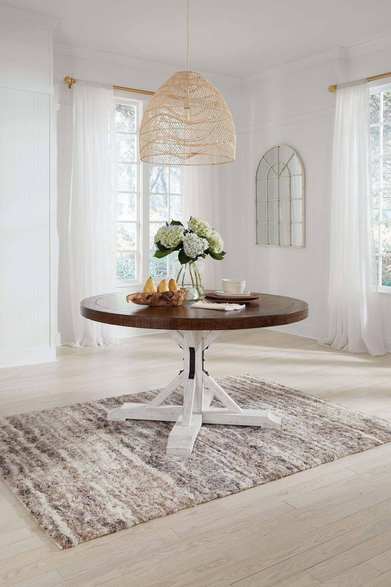 Valebeck - White / Brown - Dining Table Tony's Home Furnishings Furniture. Beds. Dressers. Sofas.