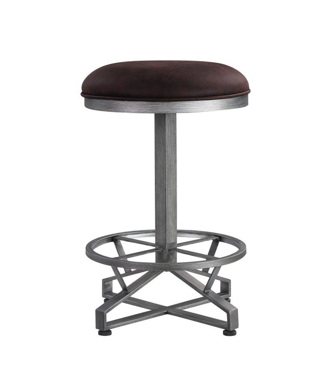 Evangeline - Stool (Set of 2) - Rustic Brown Fabric & Black Finish - Tony's Home Furnishings