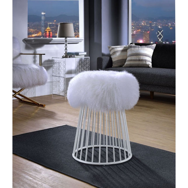 Bagley - Ottoman - Wool & White - Tony's Home Furnishings