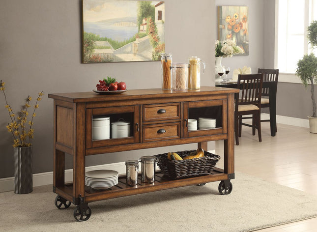 Kadri - Kitchen Cart - Distressed Chestnut - Tony's Home Furnishings