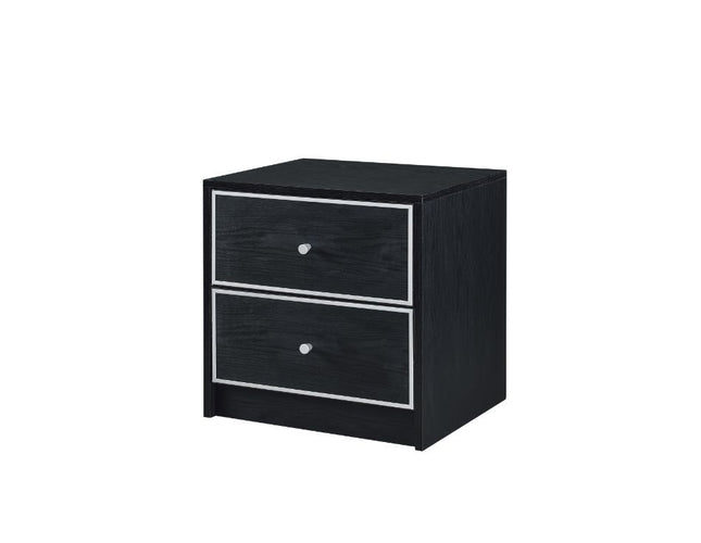 Jabir - Accent Table - Black With Silver Trim - Tony's Home Furnishings