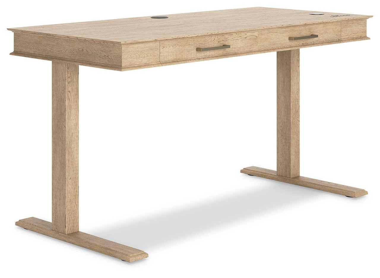 Elmferd - Light Brown - Adjustable Height Desk Tony's Home Furnishings Furniture. Beds. Dressers. Sofas.