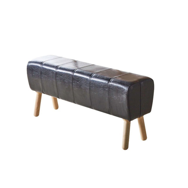 Dessa - Bench - Black PU & Natural - Tony's Home Furnishings