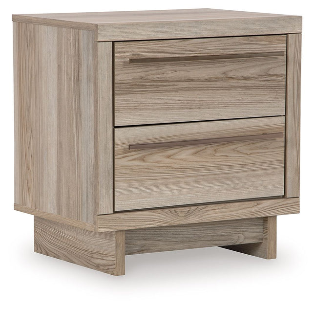 Hasbrick - Tan - Two Drawer Night Stand Signature Design by Ashley® 