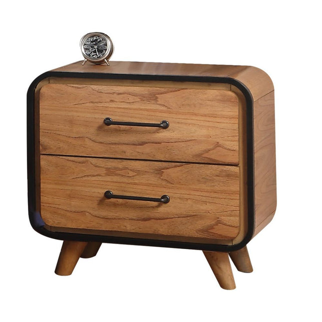 Carla - Nightstand - Oak & Black - Tony's Home Furnishings