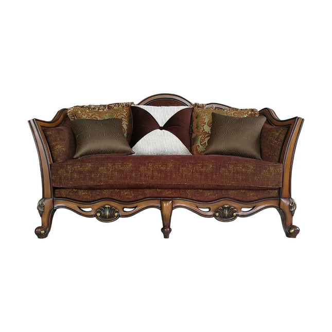 Beredei - Loveseat - Fabric & Antique Oak - Tony's Home Furnishings