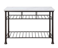 Freyja - Kitchen Island - White Cultured Marble & Gray Finish - Tony's Home Furnishings