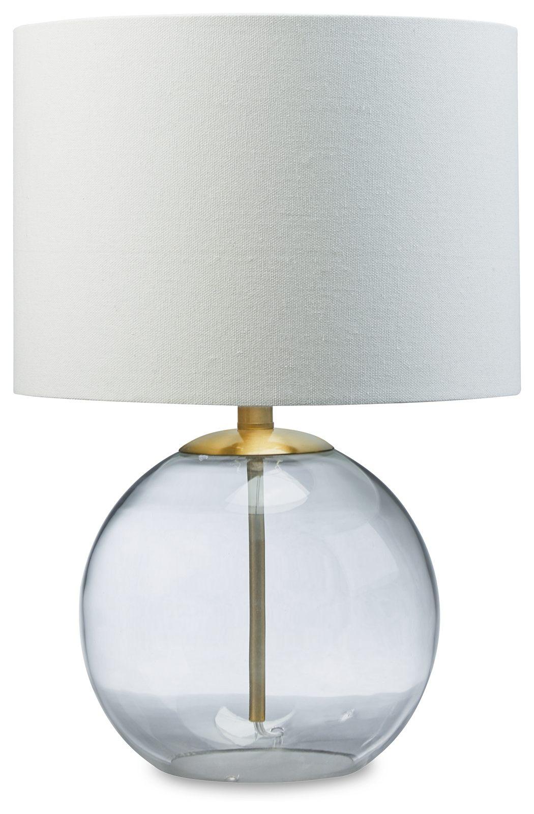 Samder - White - Glass Table Lamp Tony's Home Furnishings Furniture. Beds. Dressers. Sofas.