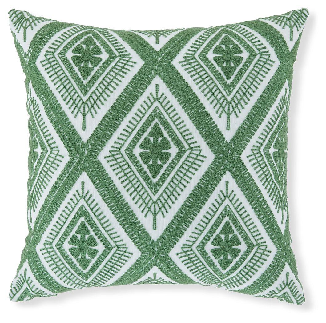 Bellvale - Green / White - Pillow (Set of 4) Tony's Home Furnishings Furniture. Beds. Dressers. Sofas.