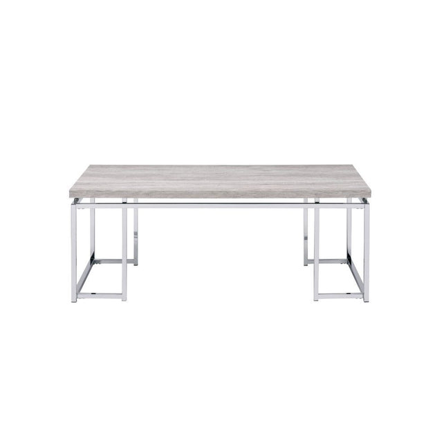 Chafik - Coffee Table - Natural Oak & Chrome - Tony's Home Furnishings