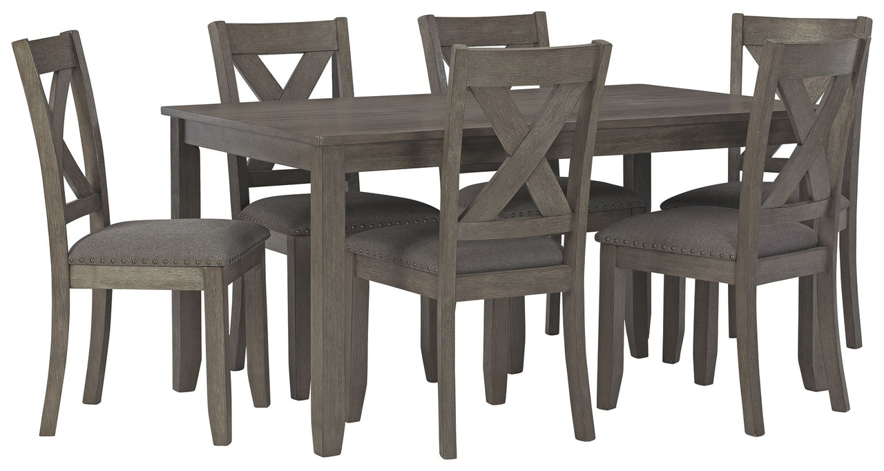 Caitbrook - Gray - Rect Drm Table Set (Set of 7) Tony's Home Furnishings Furniture. Beds. Dressers. Sofas.