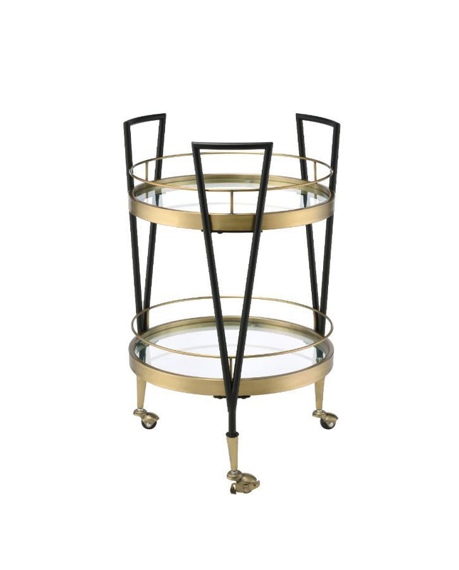 Vries - Serving Cart - Black & Gold Finish - Tony's Home Furnishings