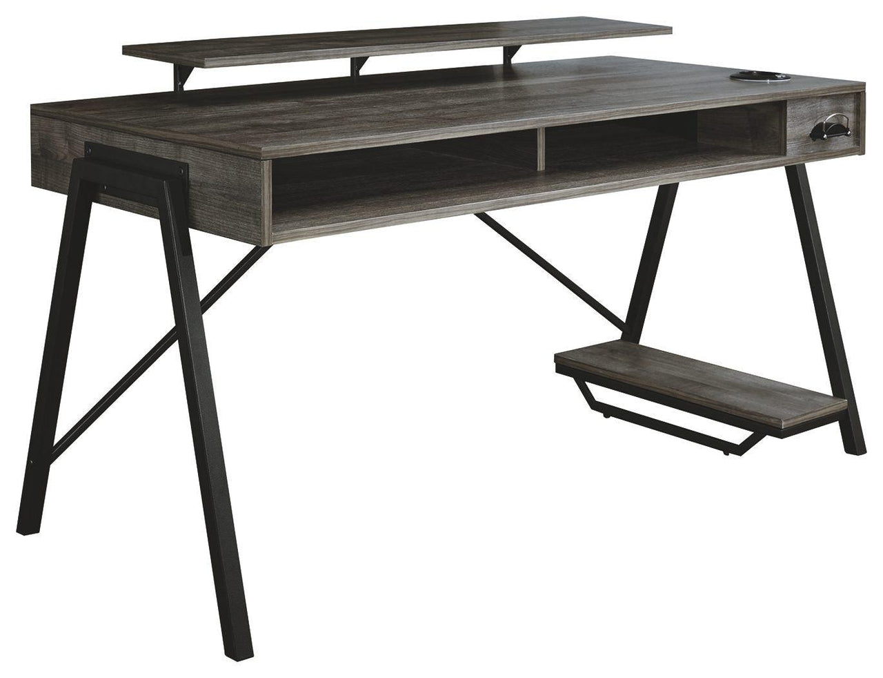 Barolli - Gunmetal Gray - Gaming Desk Tony's Home Furnishings Furniture. Beds. Dressers. Sofas.