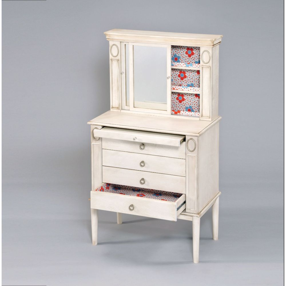 Leven - Jewelry Armoire - Antique White - Tony's Home Furnishings